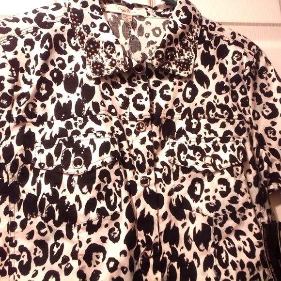 Onque Casuals Bomber  Jacket Silver Snap Closure Black & White S - Picture 3 of 8